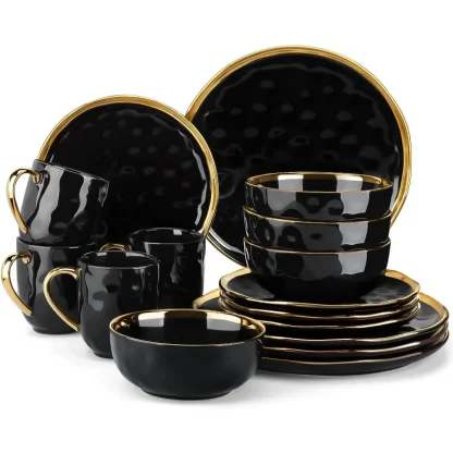 Gold-like Rim Modern Dish Set - Image 6