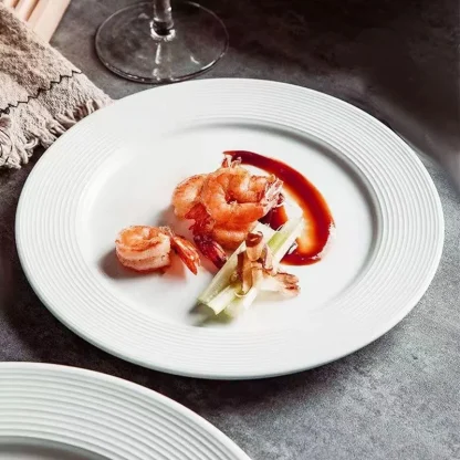 Simple Plain Round Dish Set